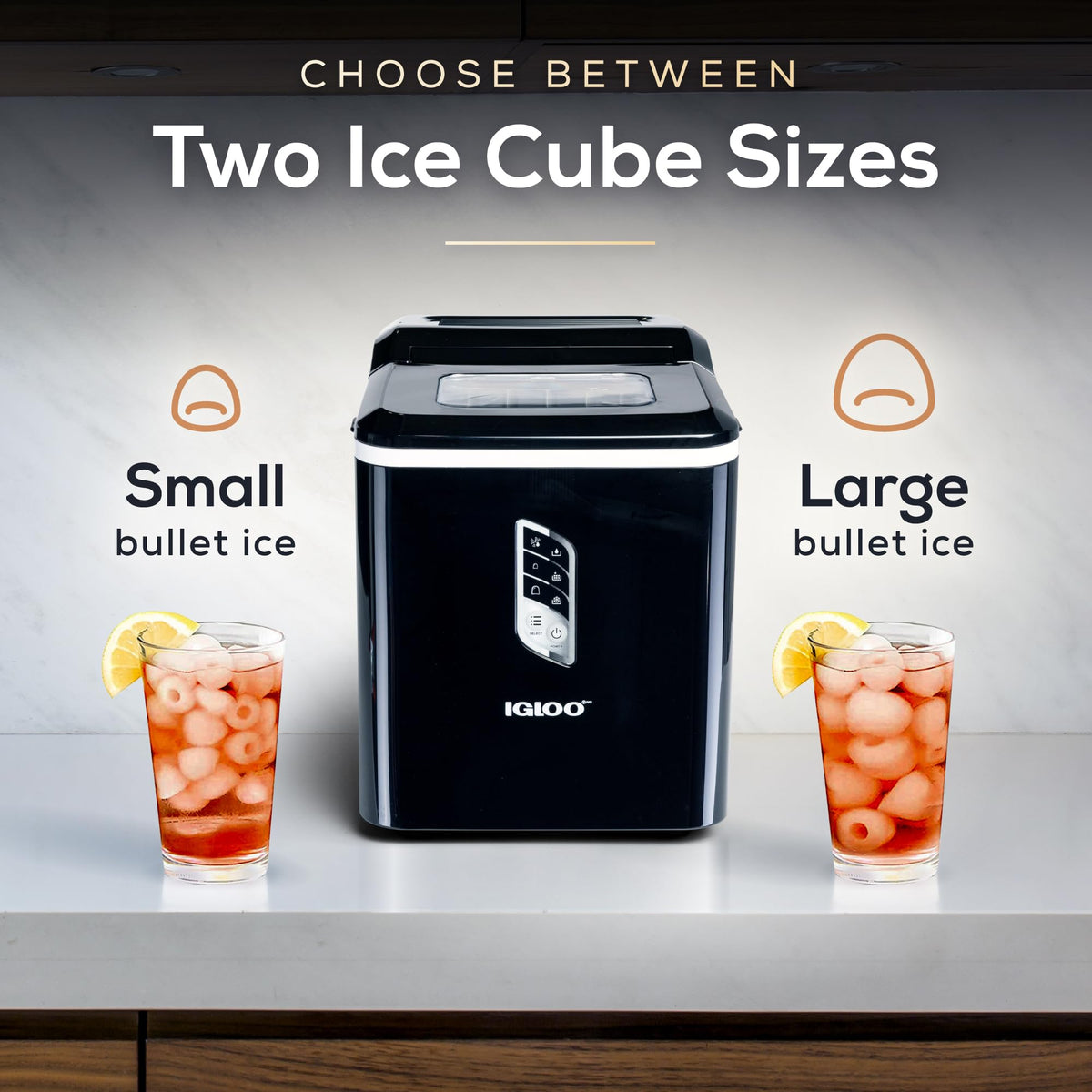 Portable Ice Maker with Scoop and LED Control Panel R178239