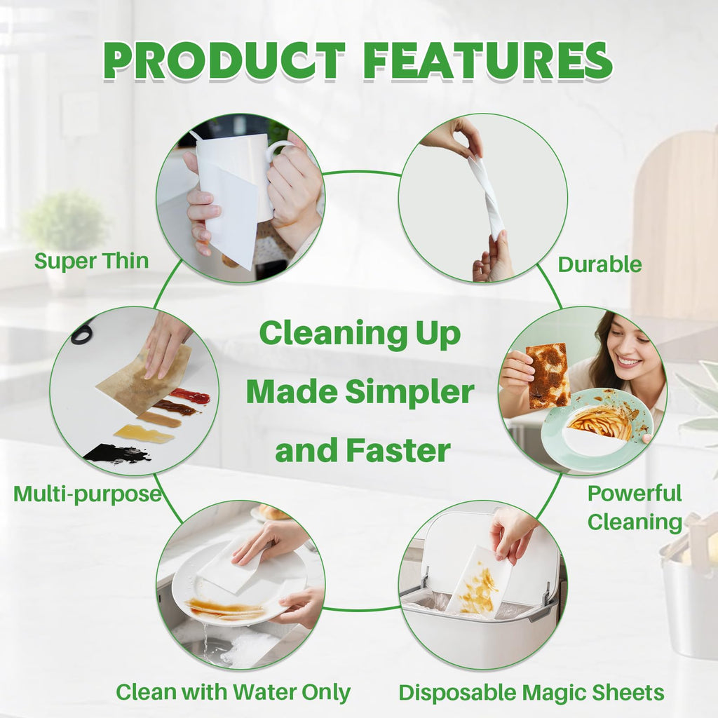 Magic Sponge Eraser Sheets, 52 Pack Dish Wipes B8790