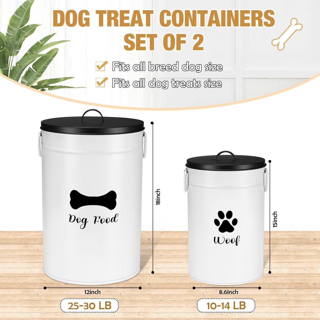 White Metal Dog Food Storage Containers J624382
