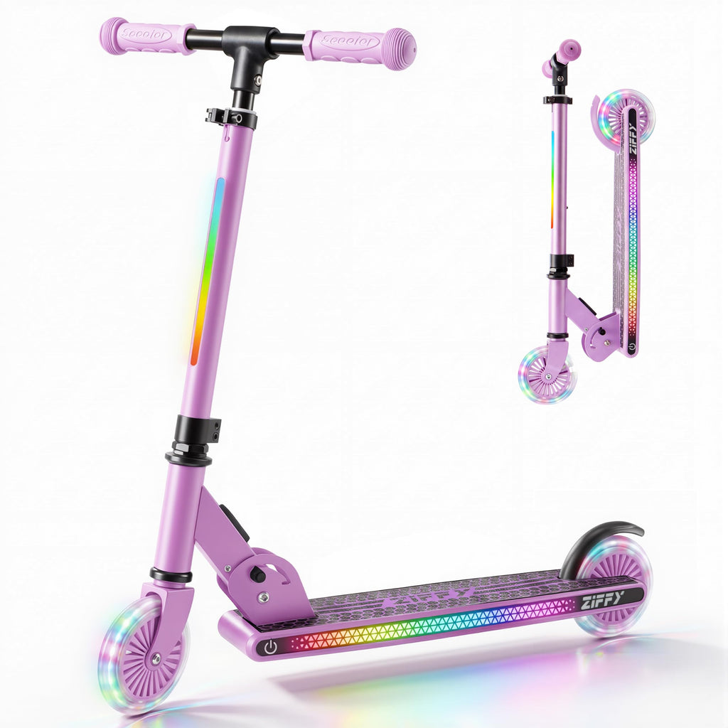 Light Up 2 Wheel Foldable Kids Kick Scooter with Adjustable Height L10932