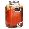 2 Gallon Glass Drink Dispenser with Stainless Steel Spigot and Lid J965