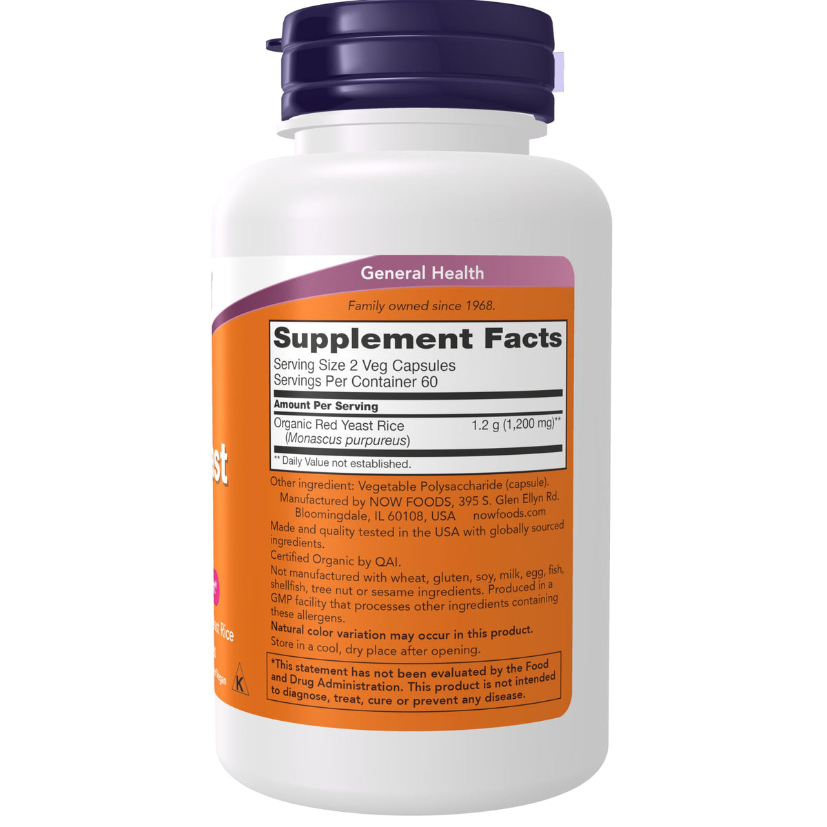 Red Yeast Rice 600 mg 120 Veg Caps M284