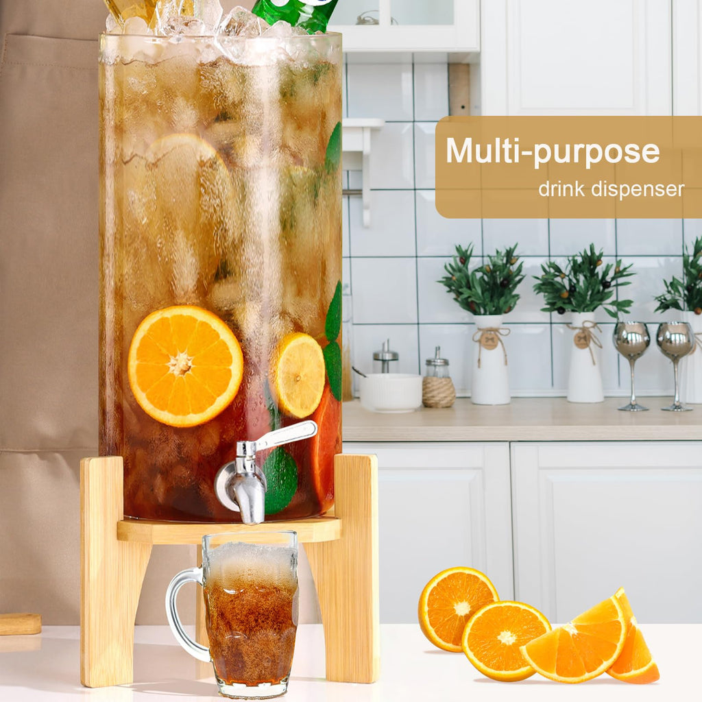 3 Gallon Glass Drink Dispenser with Spigot V428