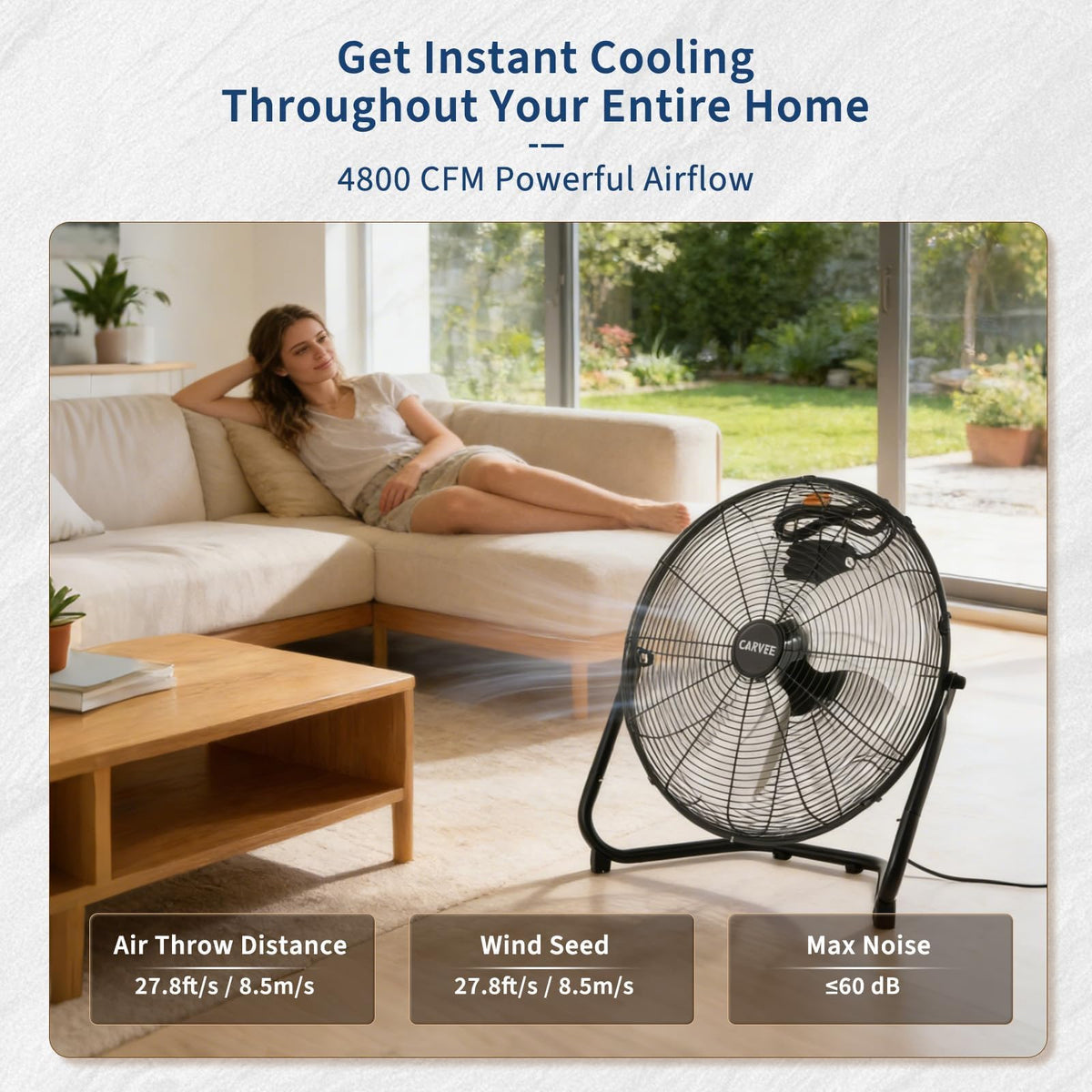 20 Inch 3 Speed High Velocity Industrial Floor Fan J80959