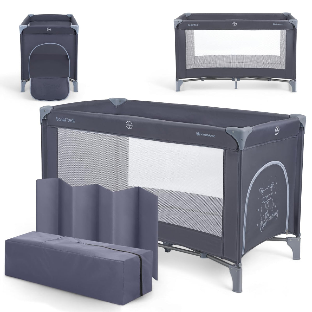 Foldable Lightweight Travel Cot with Carry Bag, Navy Blue Y36074