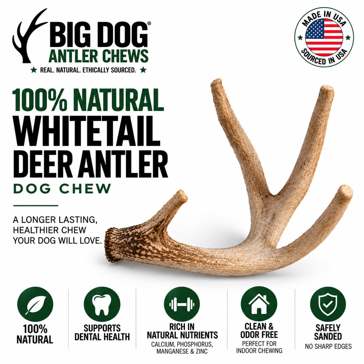 Natural Antler Dog Chew Q60384