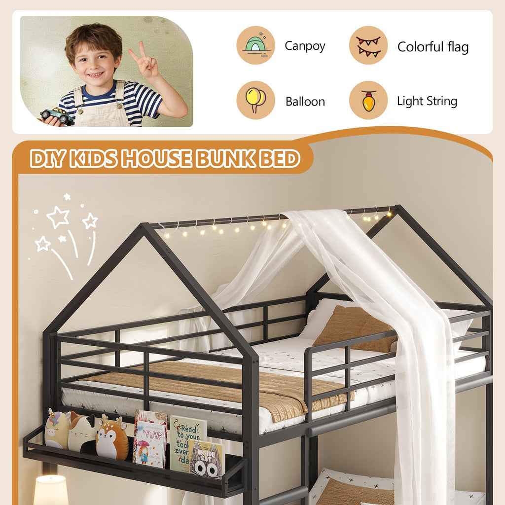 Twin Over Twin Bunk Bed with Desk and Drawers Z929371