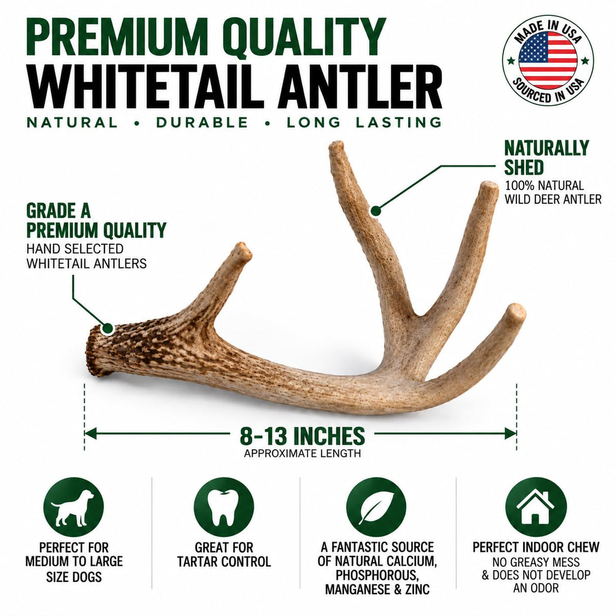 Natural Antler Dog Chew Q60384