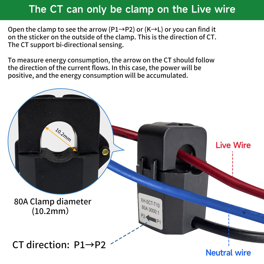 WiFi Energy Monitor with 2 * 80A Clamps K715