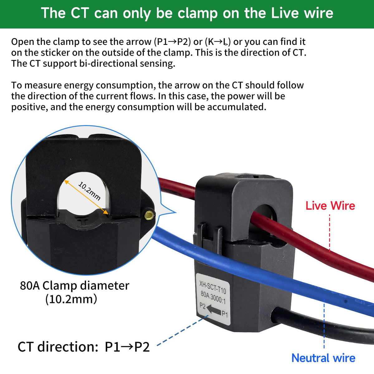 WiFi Energy Monitor with 2 * 80A Clamps K715