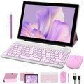 10 Inch Android Tablet with Keyboard Mouse Case Stylus Pink L21349