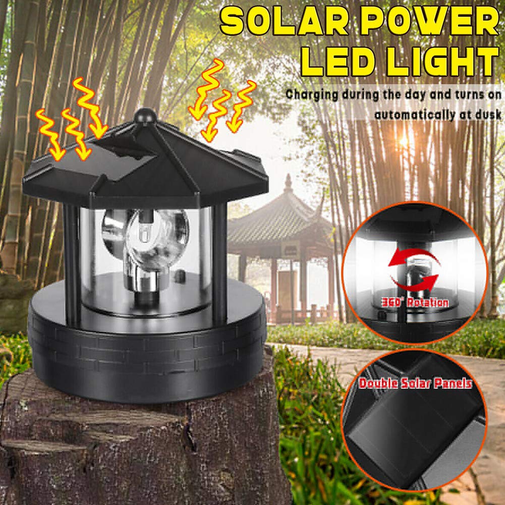 Solar Lighthouse Lamp 360° Rotatable LED IP44 Waterproof Q629