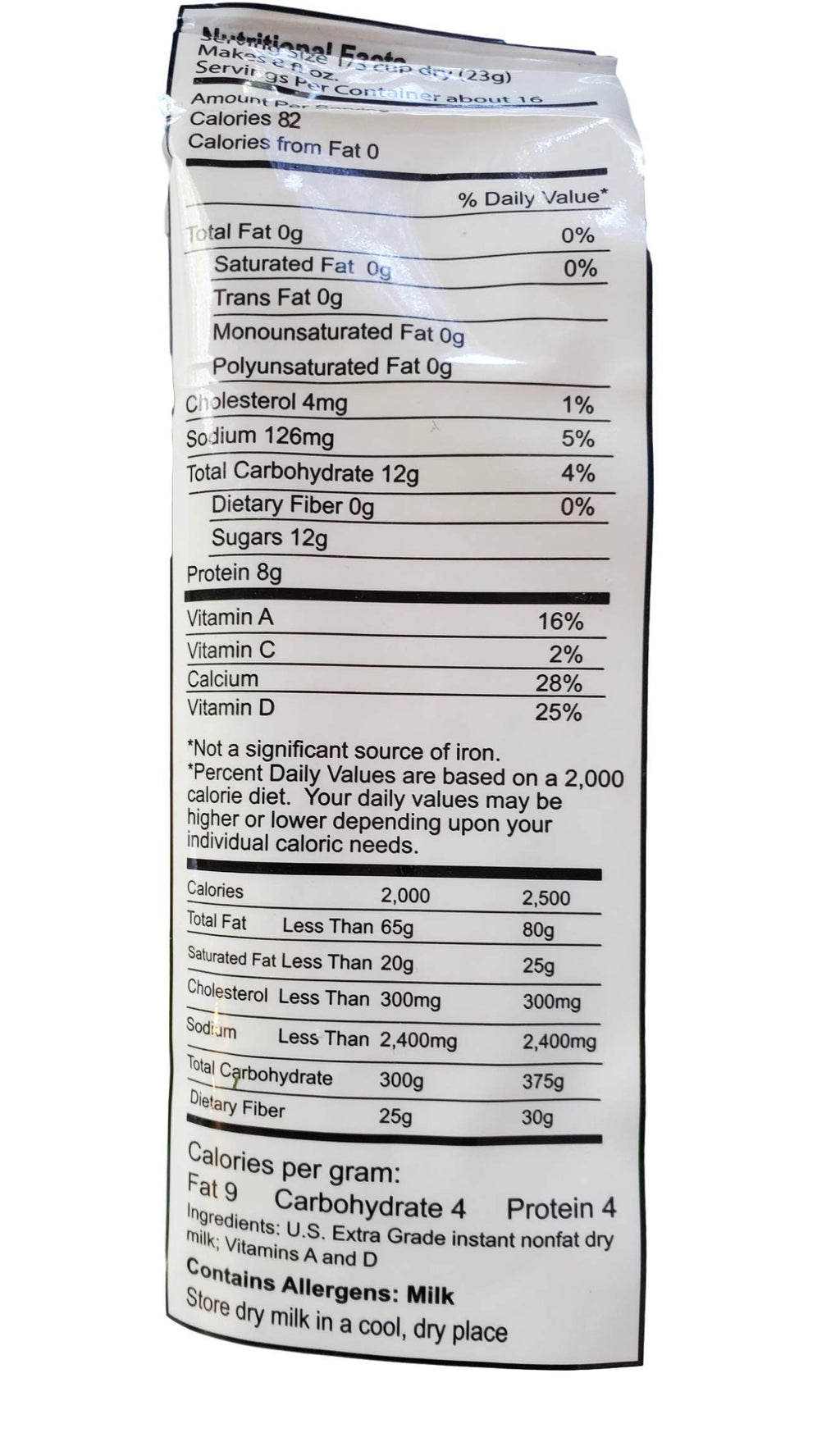 Instant Nonfat Dry Milk Powder 12.8 Oz Y557