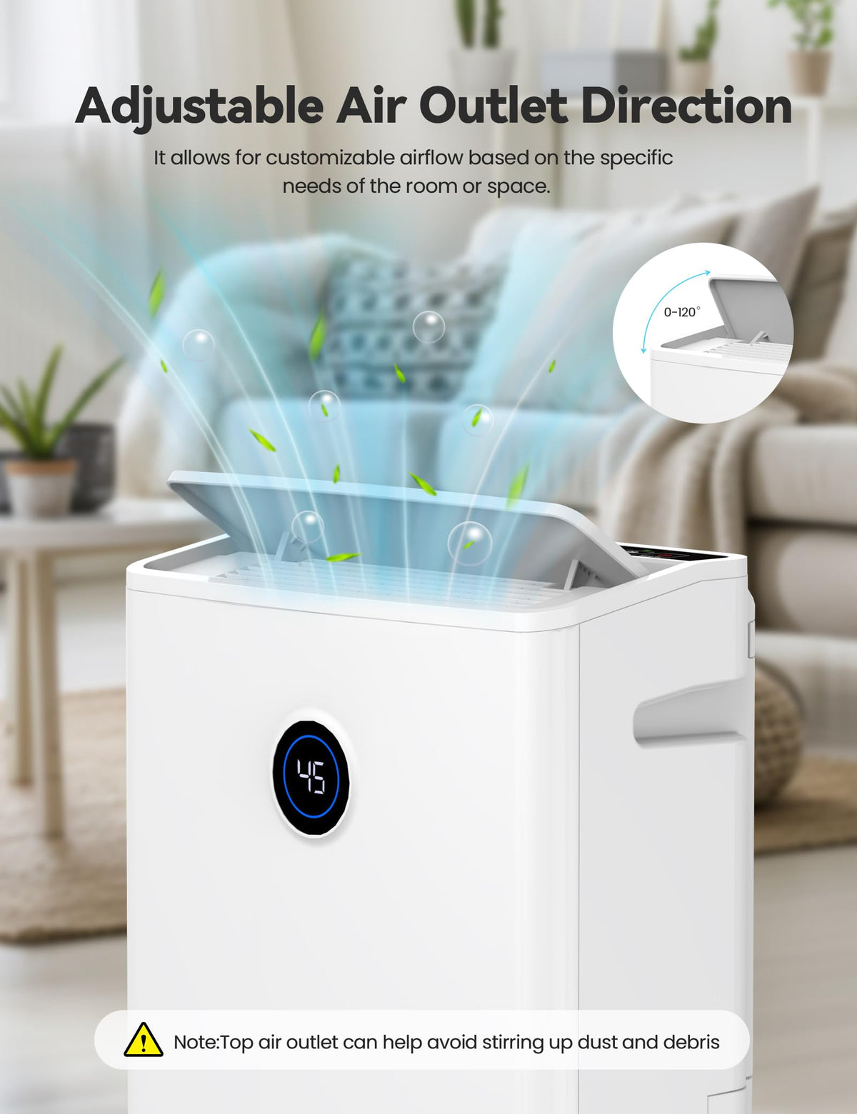4500 Sq. Ft 50-70 Pints Dehumidifier with Drain Hose and 5L Water Tank D7611