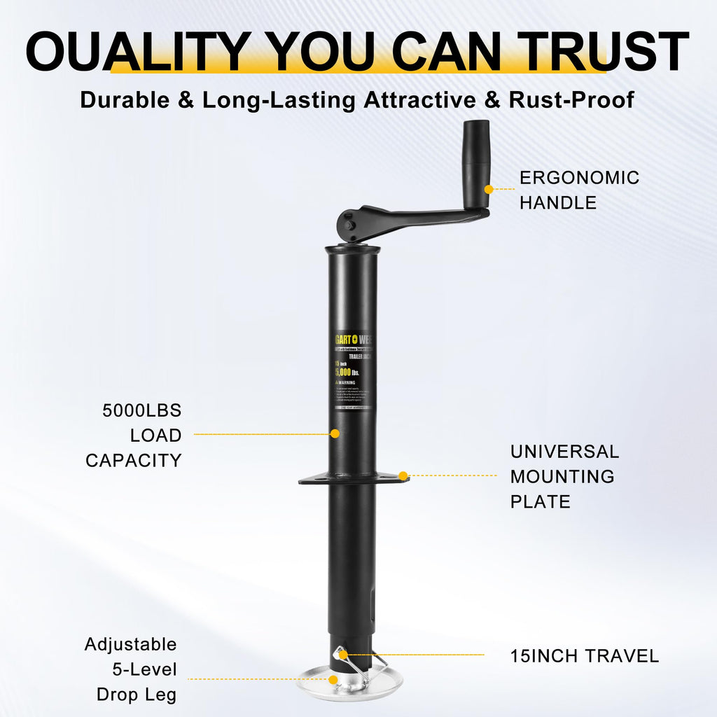 5000 lbs A-Frame Trailer Jack with Adjustable Drop Leg M406477
