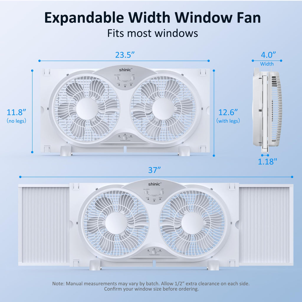 9" Twin Window Fan Reversible Airflow G1328
