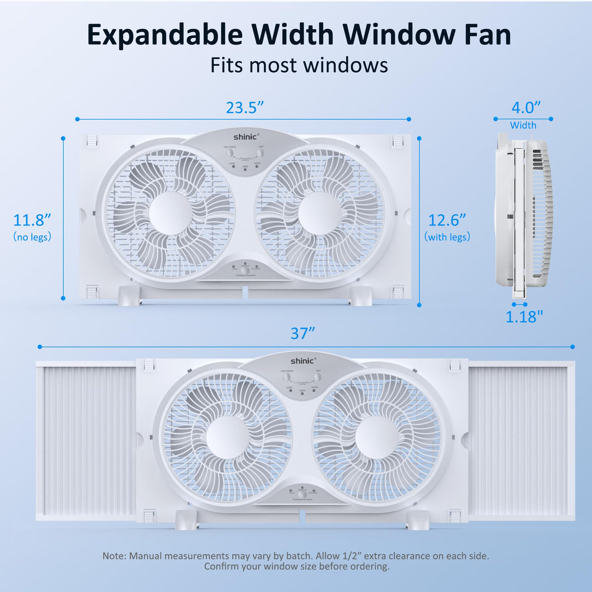 9" Twin Window Fan Reversible Airflow G1328