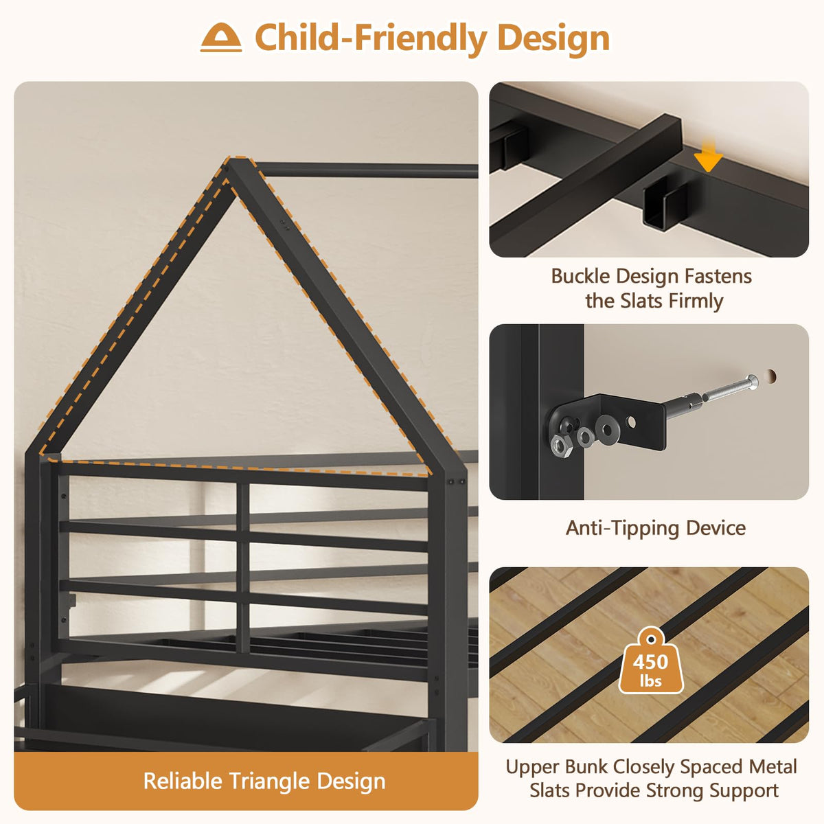 Twin Over Twin Bunk Bed with Desk and Drawers Z929371
