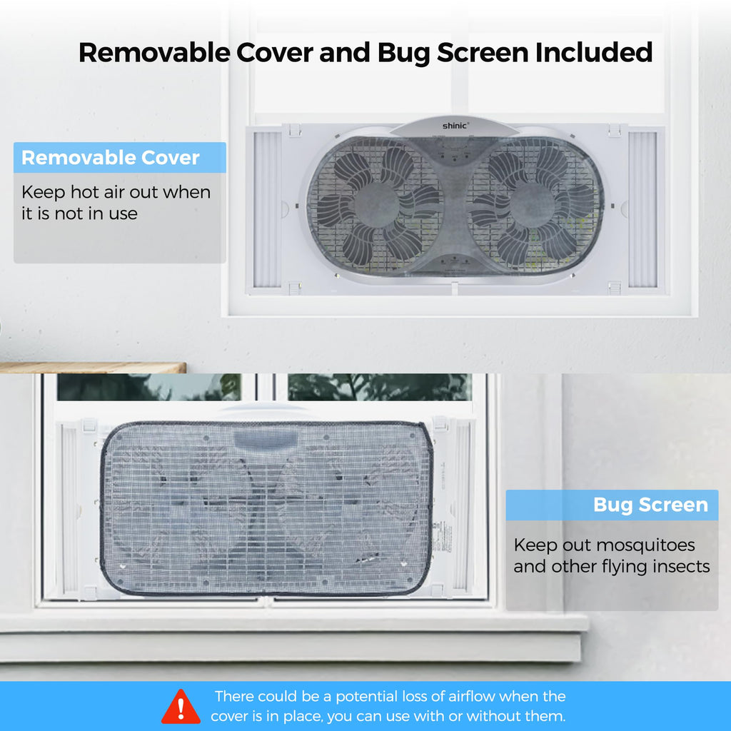 9" Twin Window Fan Reversible Airflow G1328