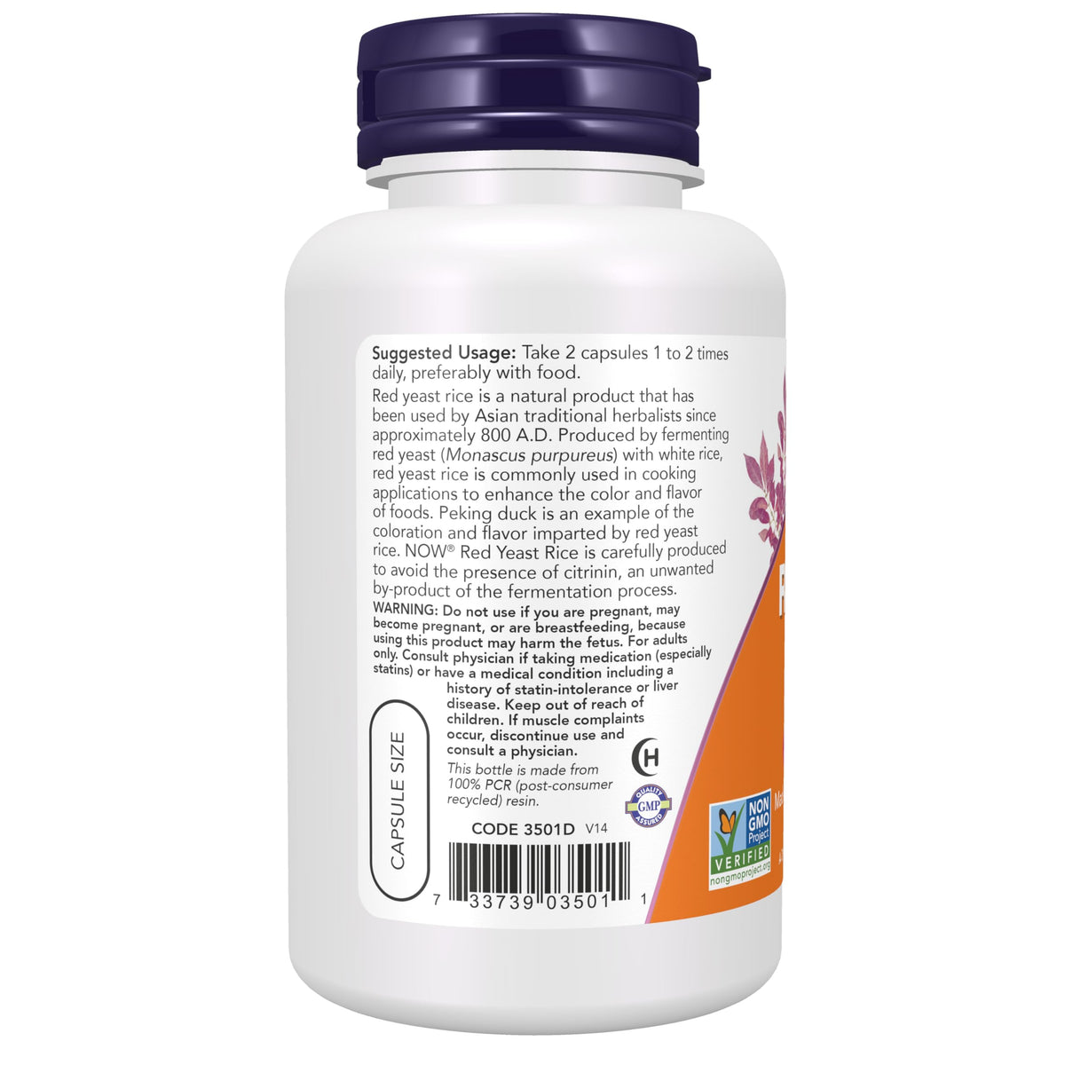 Red Yeast Rice 600 mg 120 Veg Caps M284