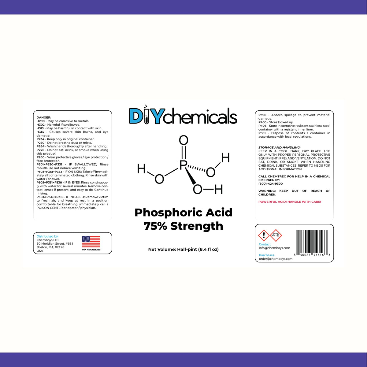 Phosphoric Acid 75% 1 Pint L702