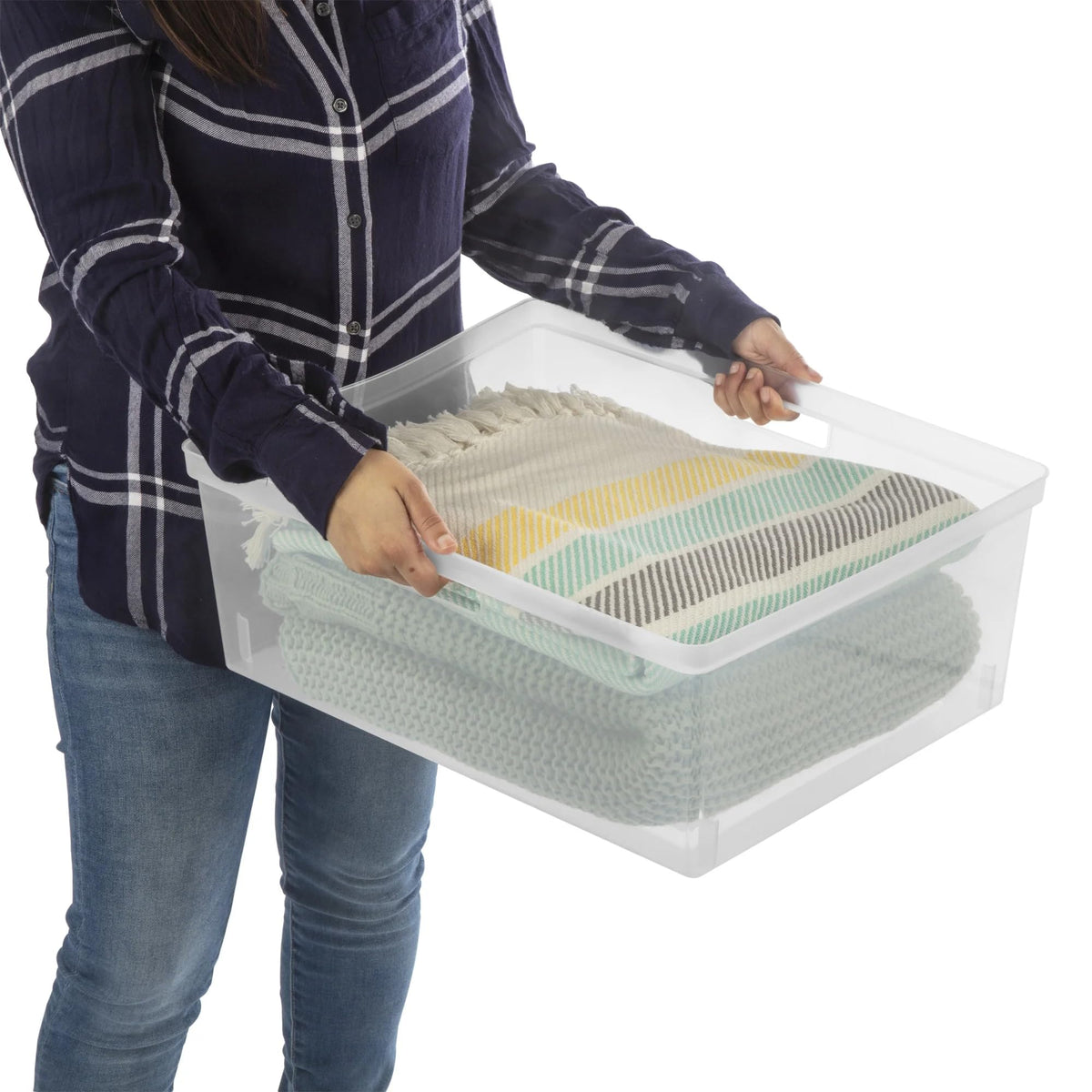 White 3-Drawer Plastic Storage Tower with Clear Bins K7817