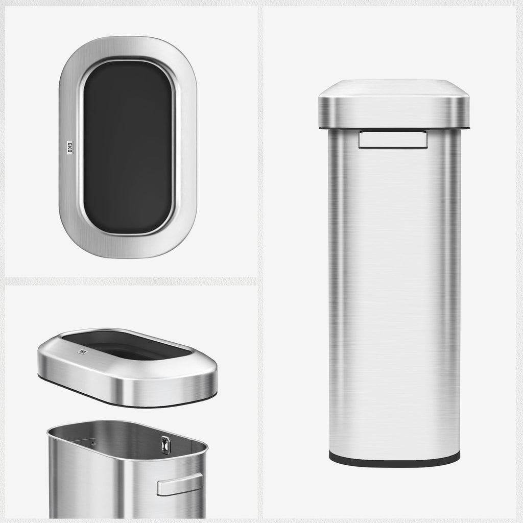 24 Gallon 90 Liter Open Top Stainless Steel Slim Trash Can F46173