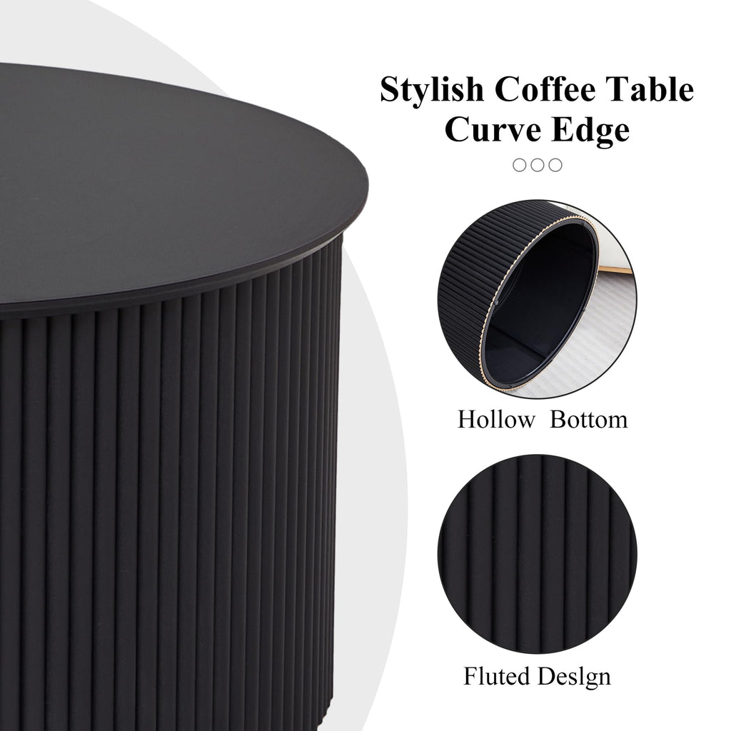 Fluted Round Nesting Coffee Table Set of 2 V74607