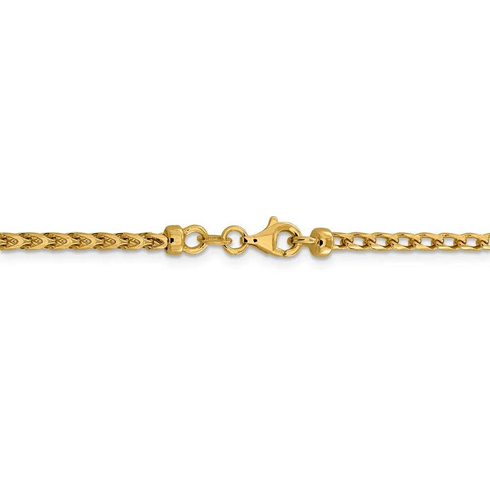 14kt Yellow Gold Diamond Cut Open Franco Chain 18 inch Z8989