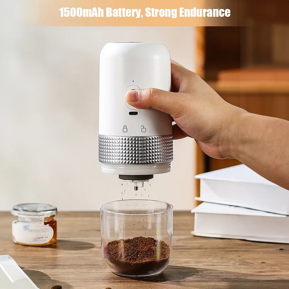 Portable Electric Burr Coffee Grinder 13W 200ml USB Rechargeable Adjustable S174