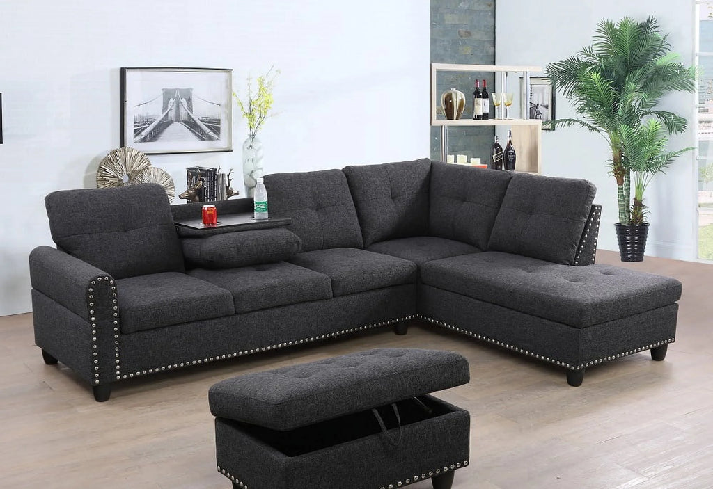 Sleeper Sectional with Storage Ottoman E237809