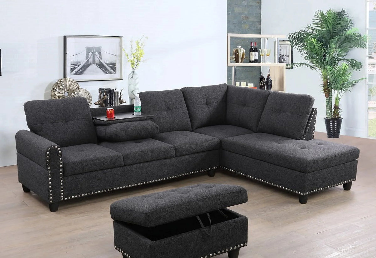 Sleeper Sectional with Storage Ottoman E237809
