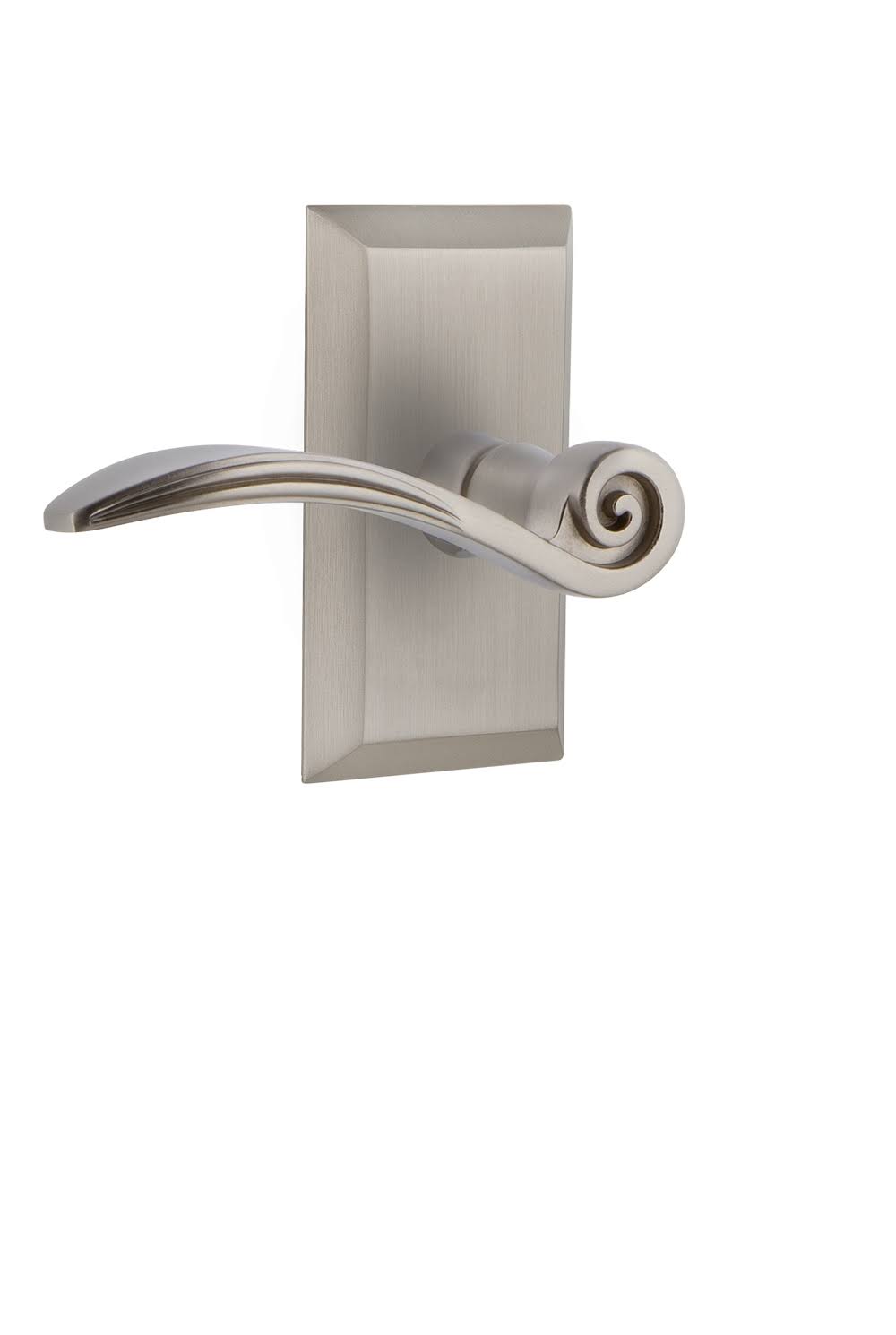 Satin Nickel Single Dummy Swan Lever Plate K648