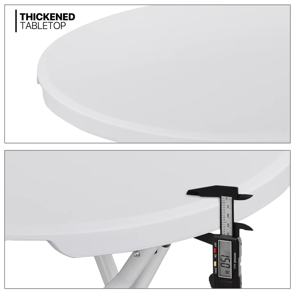 10 Pack 2.6Ft White Round Folding Table U958924