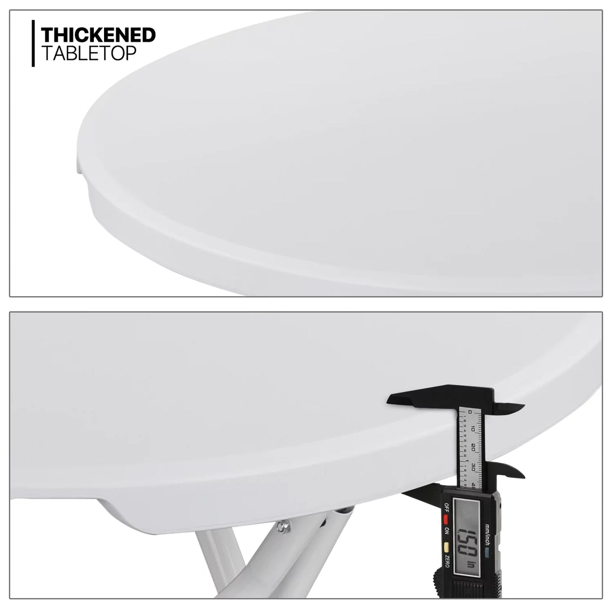 10 Pack 2.6Ft White Round Folding Table U958924
