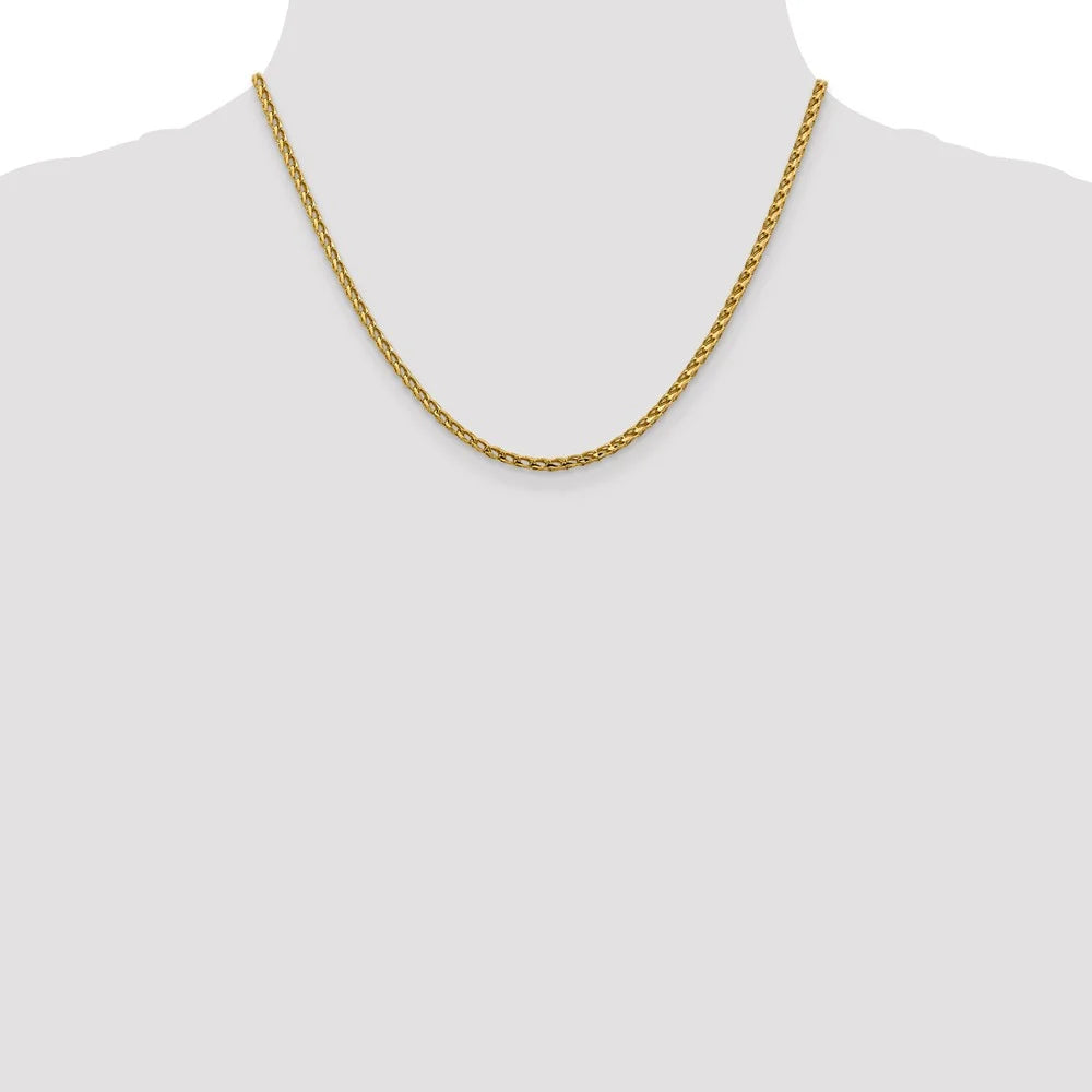 14kt Yellow Gold Diamond Cut Open Franco Chain 18 inch Z8989