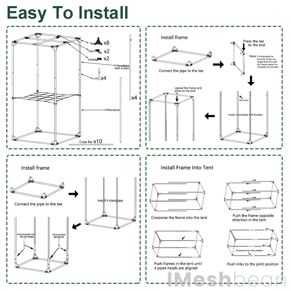24"x24"x55" Grow Tent Kit with LED Grow Light & Inline Fan O817980
