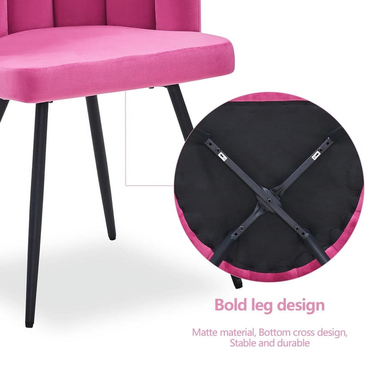 Dark Pink Velvet Accent Chair H709