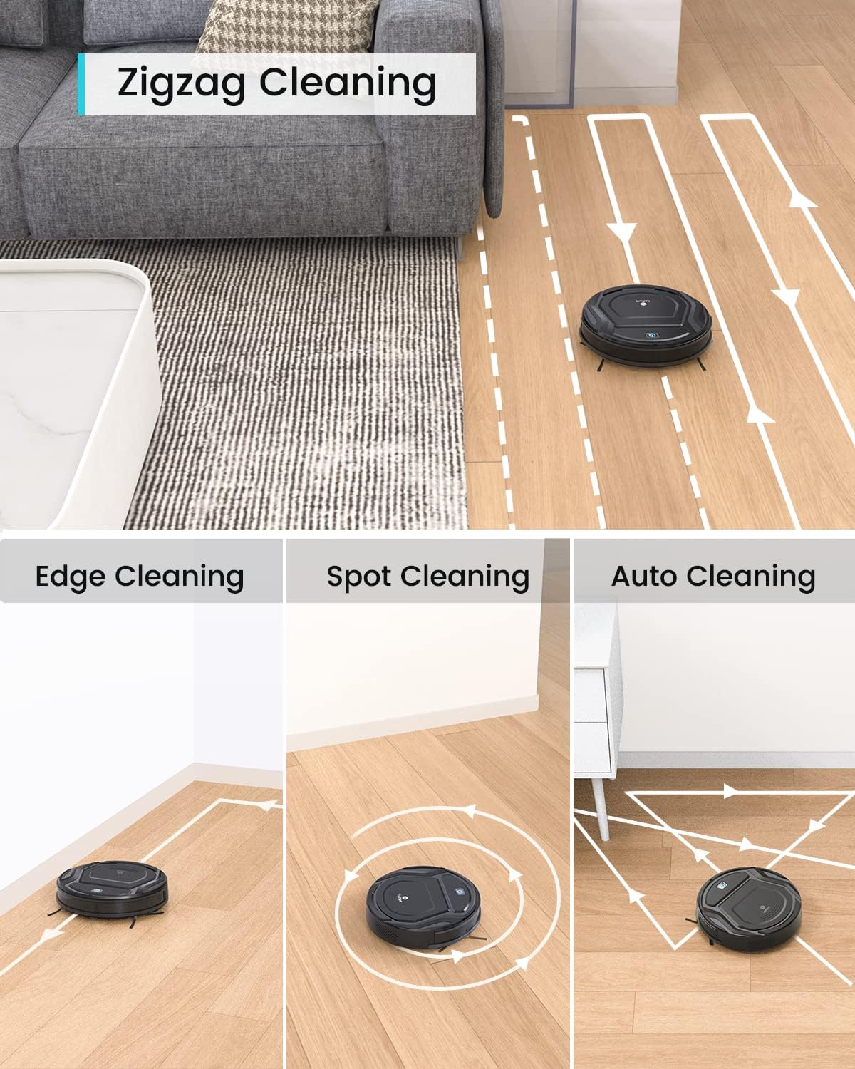 Robot Vacuum Cleaner for Pet Hair, Hard Floor, Low Pile Carpet R1163