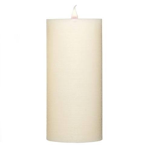 Flameless LED Candle 8x22H Ivory Rustic Outdoor Pillar E8882