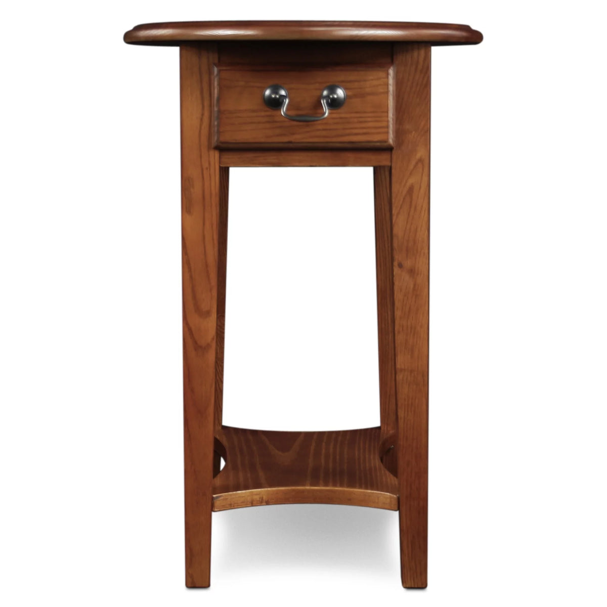 One Drawer Oval Side Table with Shelf F6876