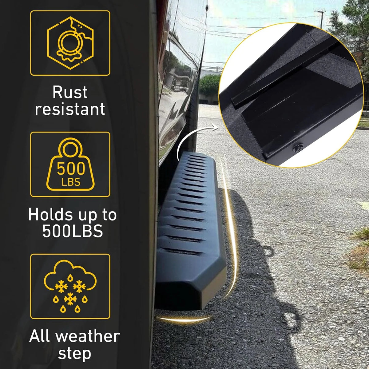 6 Inch Black Running Boards Side Step Nerf Bar L434