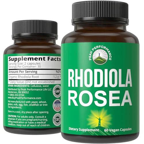 Rhodiola Rosea Vegan Capsules 1200 mg Whole Root Extract U699503