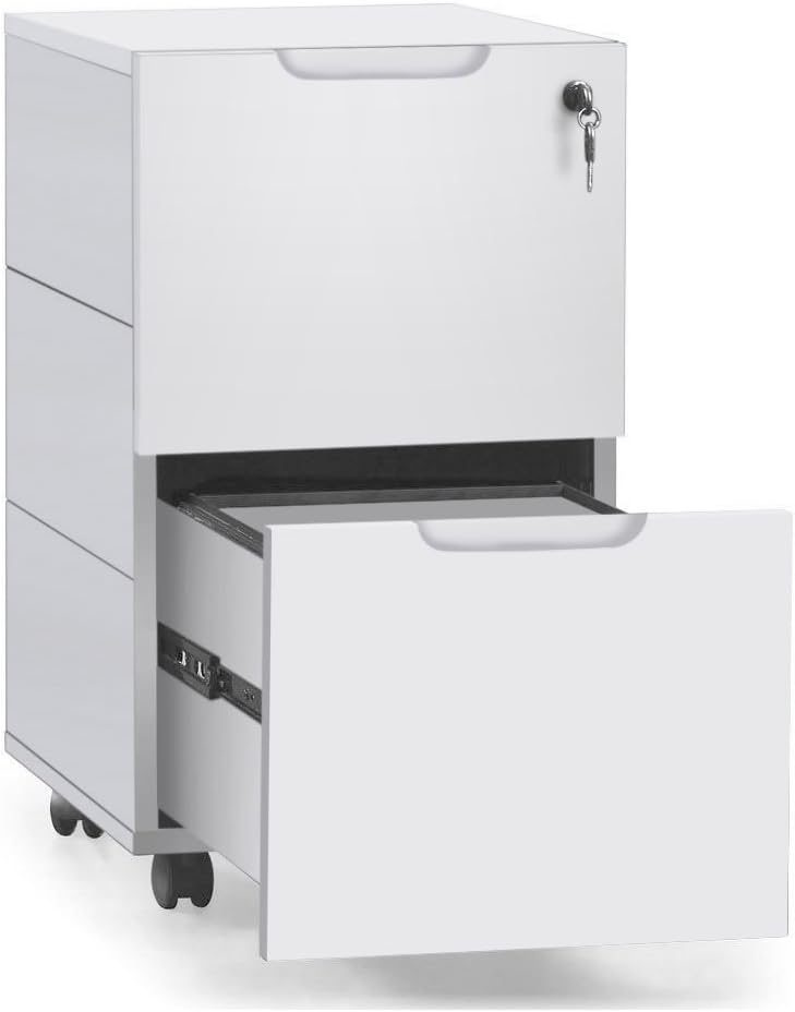 White 2 Drawer Mobile Pedestal J894324