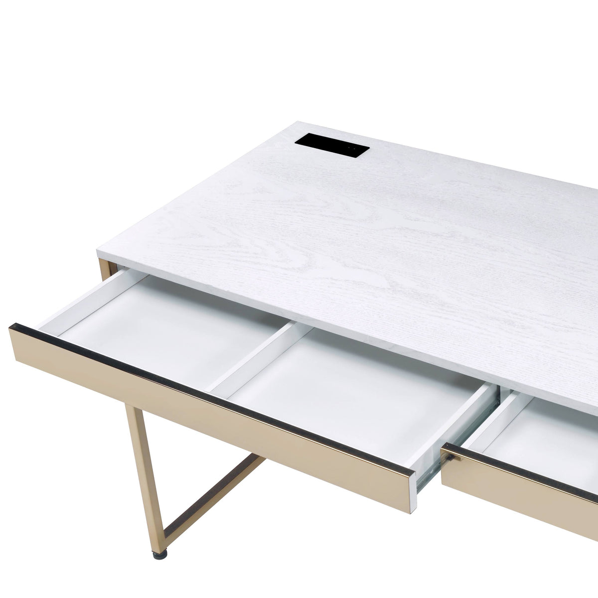 Black 48-Inch Desk with USB Ports F26124