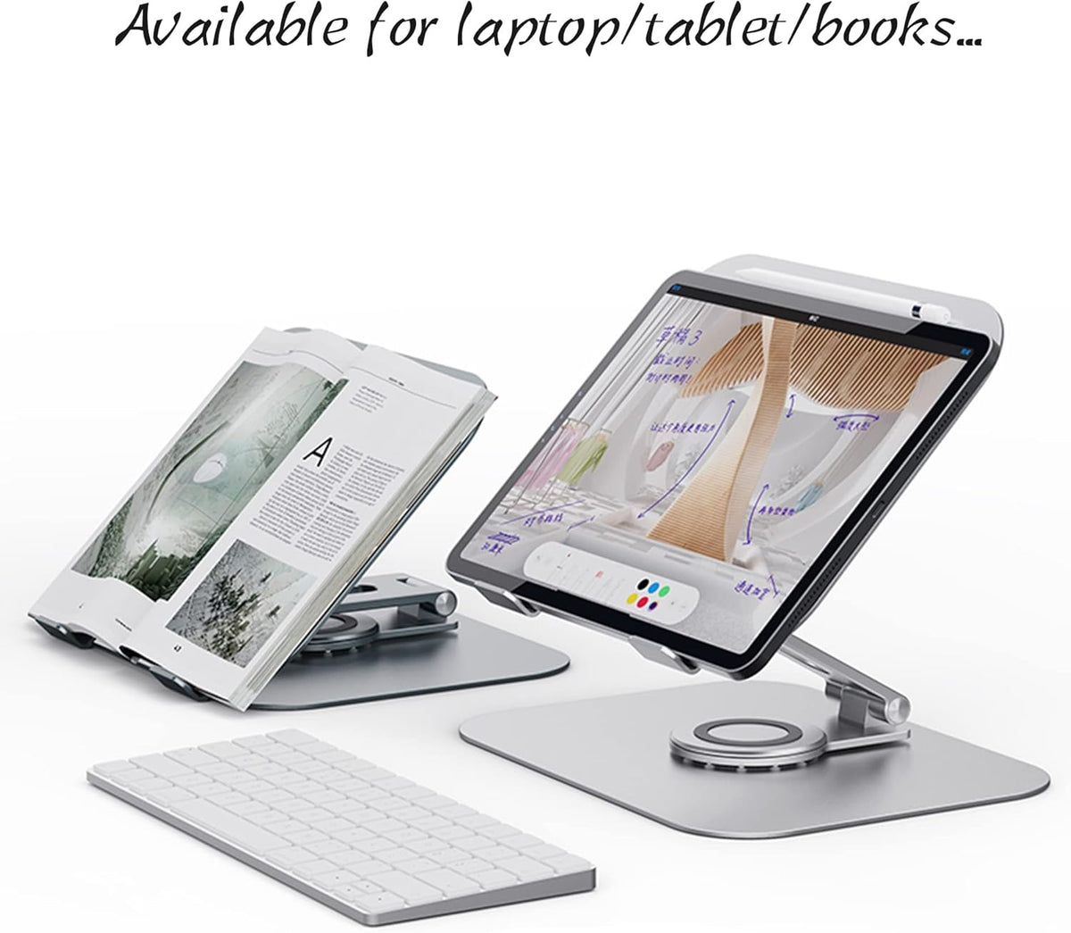 Silver Grey Aluminum Alloy Laptop Stand, Pack of 2 W792