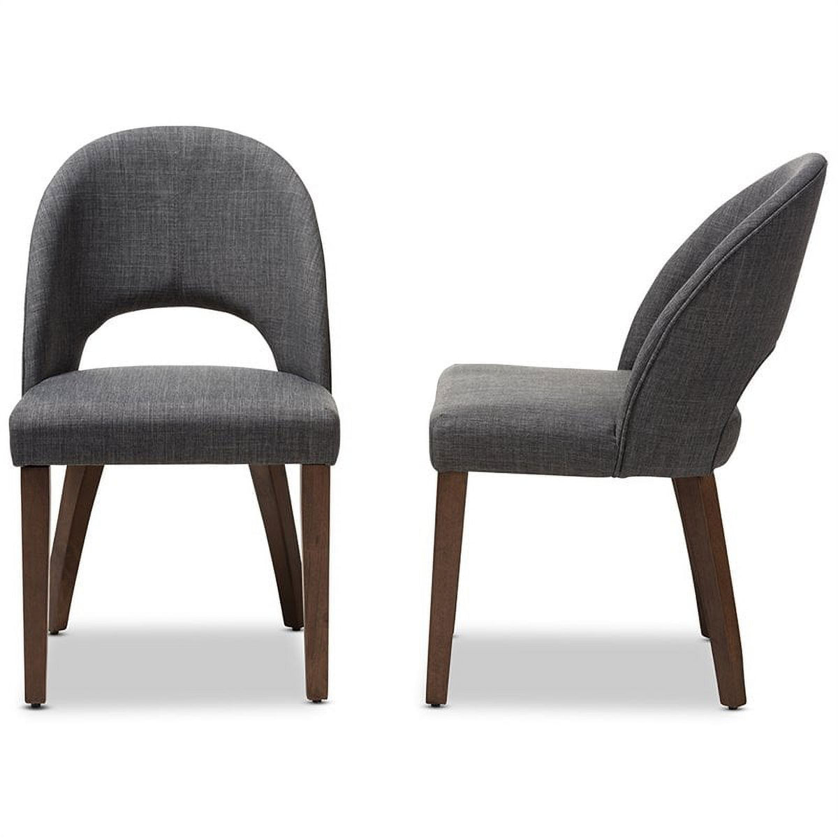 18.5" Mid-Century Fabric Dining Side Chair in Dark Gray (Set of 2) K544