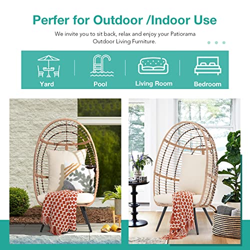 Wicker Egg Chair with Legs Cushion 350 lbs Capacity S6502