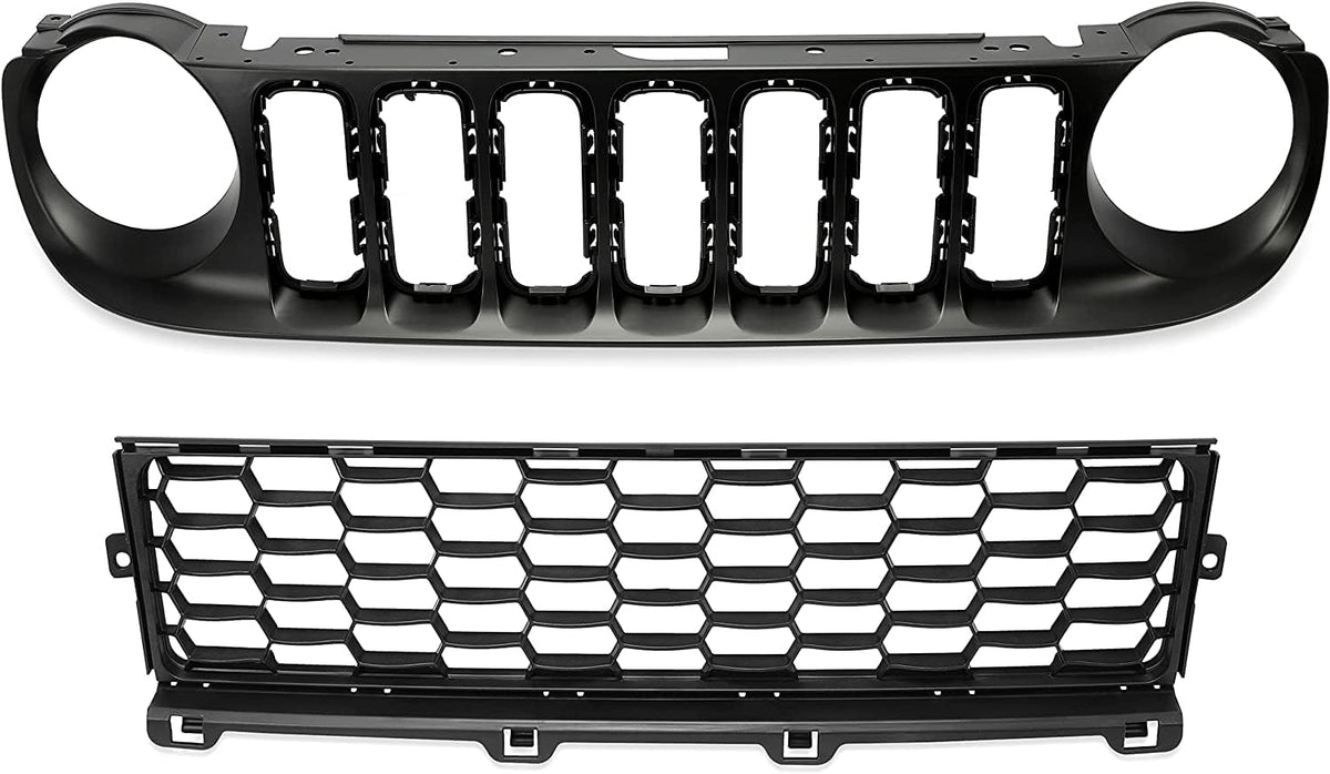 Black 2pcs Front Grille and Lower Grille O264