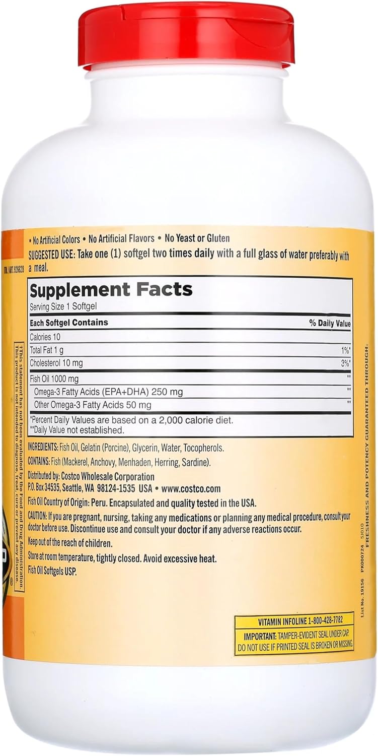 Fish Oil 1000mg 400 Softgels Omega 3 Fatty Acids H6923